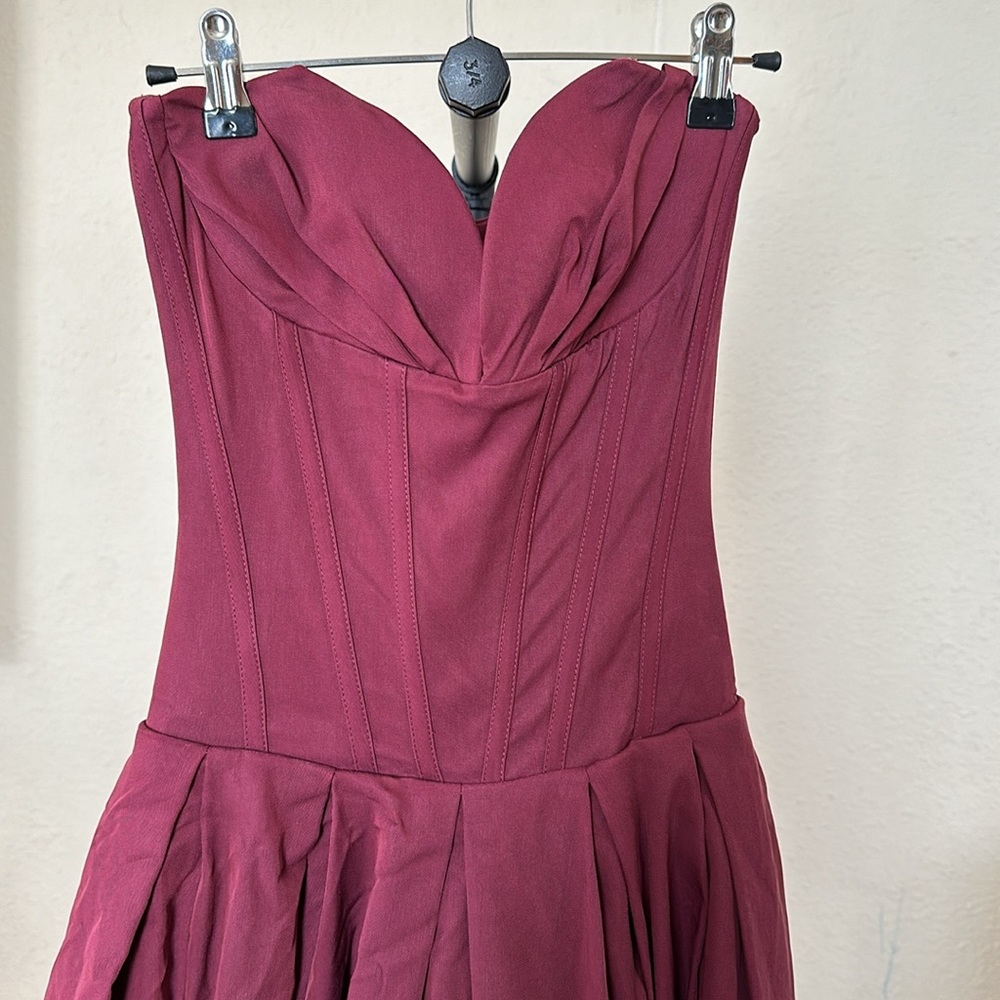 HOUSE OF CB 'Lady'‎ Wine Strapless Midi Dress NWOT SIZE L D-DD - Picture 14 of 14